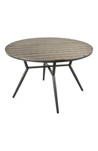 Τραπέζι Appa pakoworld αλουμίνιο και plywood σε ανθρακί απόχρωση Φ120x74εκ
