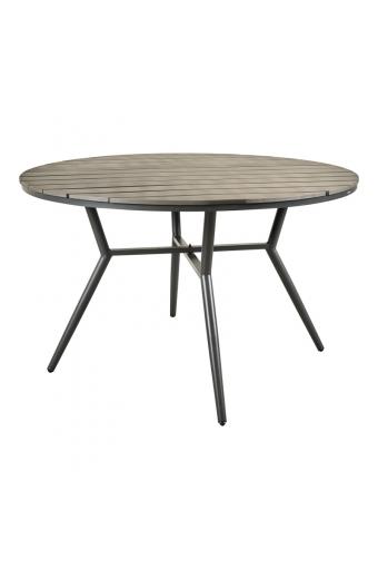 Τραπέζι Appa pakoworld αλουμίνιο και plywood σε ανθρακί απόχρωση Φ120x74εκ