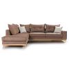 Γωνιακός καναπές δεξιά γωνία Luxury II pakoworld ύφασμα mocha-cream 290x235x95εκ