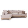 Γωνιακός καναπές δεξιά γωνία Luxury II pakoworld ύφασμα cream-mocha 290x235x90εκ