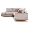 Γωνιακός καναπές δεξιά γωνία Luxury II pakoworld ύφασμα cream-mocha 290x235x90εκ