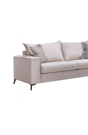 Καναπές Verona 3θέσιος cream - μαξιλάρια mocha 225x93x100εκ