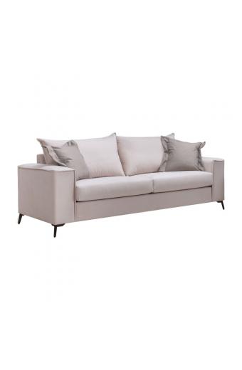 Καναπές Verona 3θέσιος cream - μαξιλάρια mocha 225x93x100εκ
