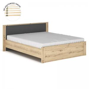 Κρεβάτι Lavinia pakoworld sonoma-ανθρακί 160x200εκ