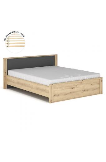 Κρεβάτι Lavinia pakoworld sonoma-ανθρακί 160x200εκ