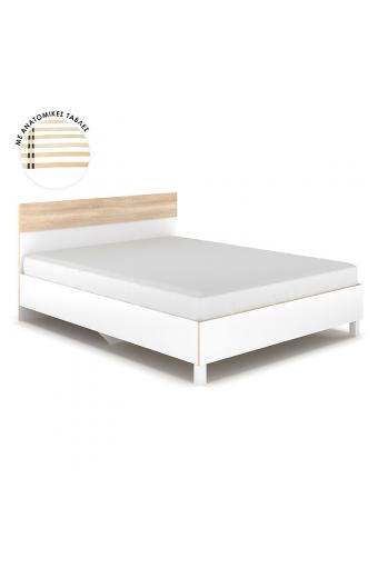 Κρεβάτι Awell pakoworld sonoma-λευκό 160x200εκ