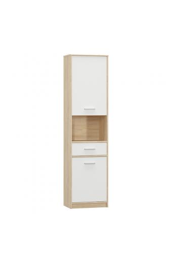 Ντουλάπα στήλη Letto pakoworld σε oak - λευκό ματ απόχρωση 50,2x34,3x195εκ