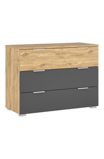 Συρταριέρα Kantri pakoworld σε sonoma - γκρι απόχρωση 109x46.8x80.8εκ