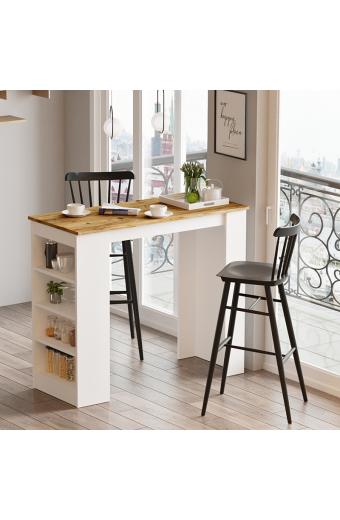 Τραπέζι μπαρ Riff pakoworld λευκό-sonoma 120x51.5x101.5εκ