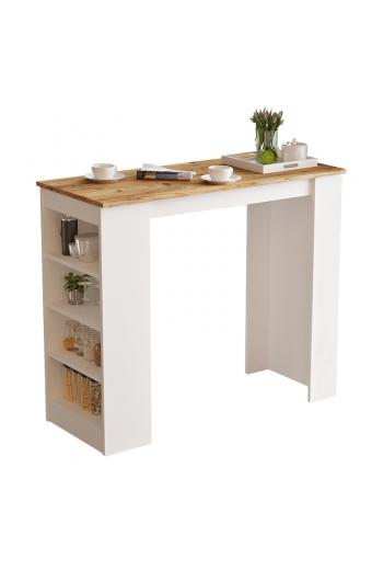 Τραπέζι μπαρ Riff pakoworld λευκό-sonoma 120x51.5x101.5εκ