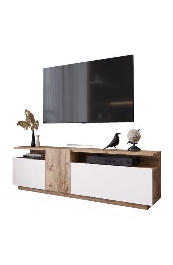 Έπιπλο τηλεόρασης Elana pakoworld sonoma-λευκό 150x29.5x46.3εκ