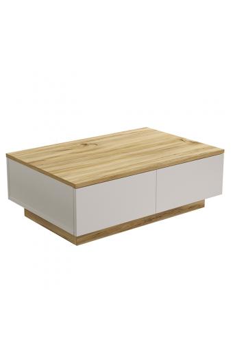 Τραπέζι σαλονιού Thunder pakoworld sonoma-λευκό 90x60x31.5εκ