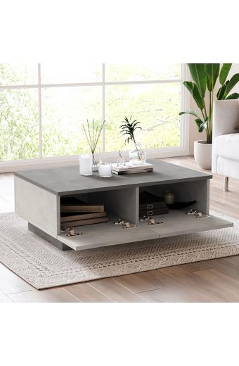 Τραπέζι σαλονιού Thunder pakoworld ανθρακί antique-γκρι antique 90x60x31.5εκ