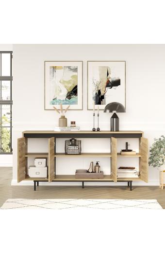 Μπουφές Jethro pakoworld sonoma-wenge 160x44.5x75.5εκ