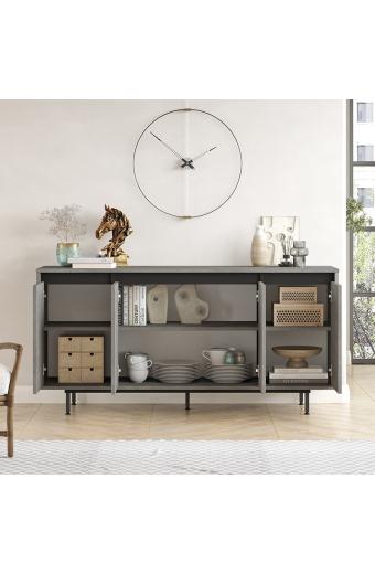 Μπουφές Jethro pakoworld ανθρακί antique-wenge 160x44.5x75.5εκ