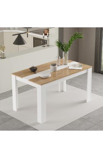 Τραπέζι Sepen pakoworld σε φυσική-λευκή απόχρωση 140x80x74εκ