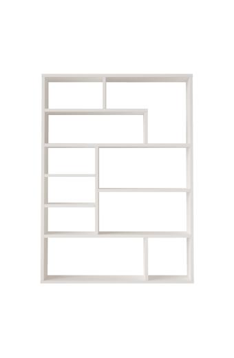 Βιβλιοθήκη Decora pakoworld σε λευκη απόχρωση 90x22x123.6εκ