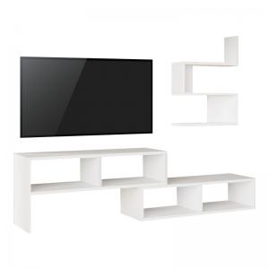 Σύνθετο σαλονιού Kakomo pakoworld σε λευκή απόχρωση 170x29.5x43εκ