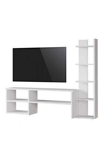 Σύνθετο σαλονιού Perla pakoworld σε λευκή απόχρωση 120x29.5x41,8εκ