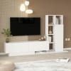 Σύνθετο σαλονιού Damon pakoworld σε λευκή απόχρωση 140x29.5x39.5εκ