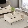 Τραπέζι σαλονιού Frixton pakoworld σε cappuccino απόχρωση 90x60x37.5εκ