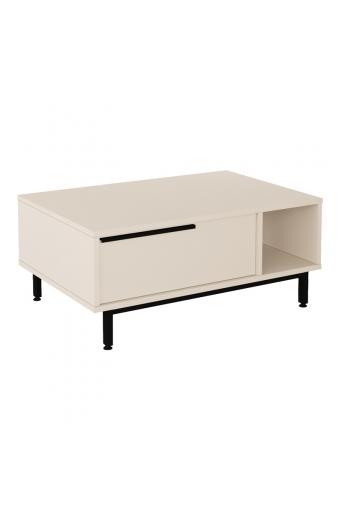 Τραπέζι σαλονιού Frixton pakoworld σε cappuccino απόχρωση 90x60x37.5εκ