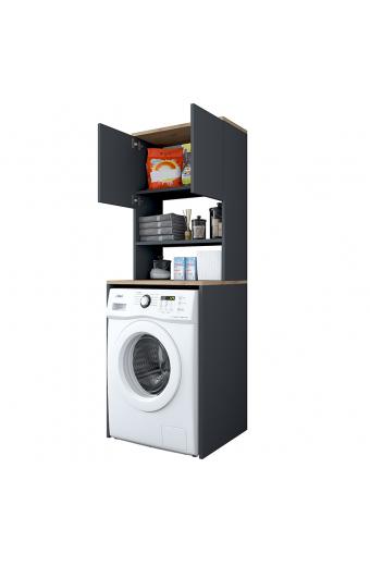 Έπιπλο πλυντηρίου Rasmus pakoworld ανθρακί-φυσικό 65x60x183.6εκ.
