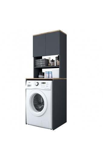 Έπιπλο πλυντηρίου Rasmus pakoworld ανθρακί-φυσικό 65x60x183.6εκ.