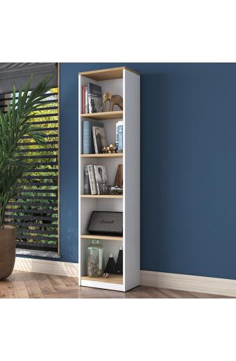 Βιβλιοθήκη Goldie pakoworld λευκό-φυσικό 40x25x161.80εκ