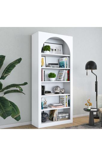Βιβλιοθήκη Zoel pakoworld λευκό μελαμίνης 80x31.5x180εκ