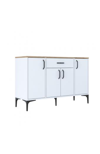 Μπουφές Ubron pakoworld λευκό-καρυδί μελαμίνης 120x40x78.6εκ