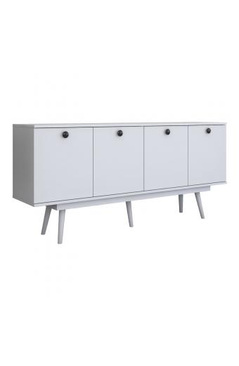 Μπουφές Salonde pakoworld λευκό μελαμίνης-λευκό pp πόδι 180x40x82.6εκ