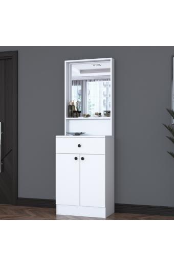 Έπιπλο εισόδου Rockder pakoworld λευκό μελαμίνης 60x35.5x182.8εκ
