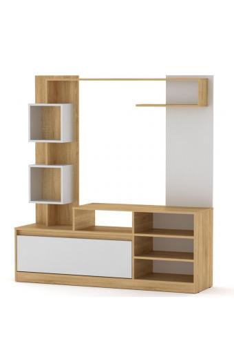 Σύνθετο σαλονιού Aiden pakoworld sonoma-λευκό 150x38.5x160εκ