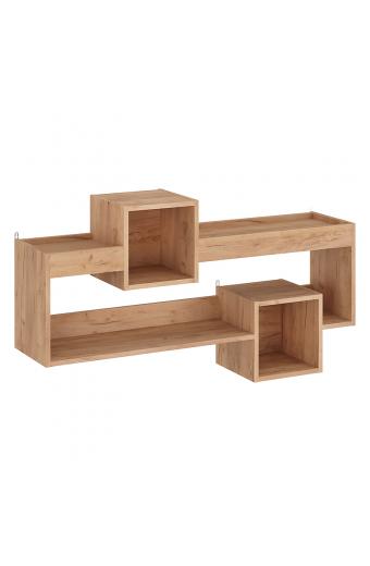 Ραφιέρα τοίχου Shellie pakoworld μελαμίνης σε oak απόχρωση 120x28x65εκ