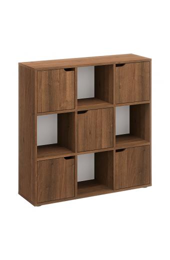 Βιβλιοθήκη Bookel pakoworld σε καρυδί απόχρωση 88.5x27.5x89.3εκ