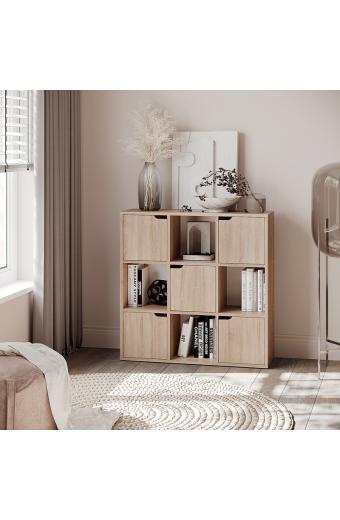 Βιβλιοθήκη Bookel pakoworld σε sonoma απόχρωση 88.5x27.5x89.3εκ