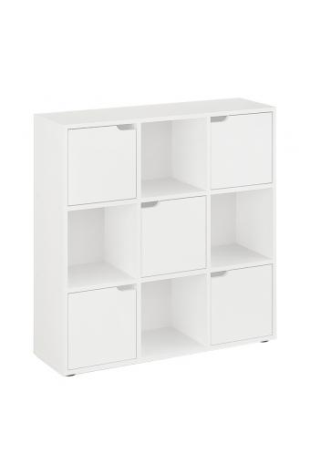 Βιβλιοθήκη Bookel pakoworld σε λευκή απόχρωση 88.5x27.5x89.3εκ