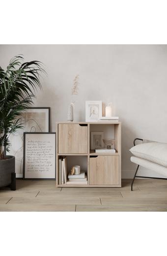 Βιβλιοθήκη Bookel pakoworld σε sonoma απόχρωση 59.6x27.5x60.4εκ