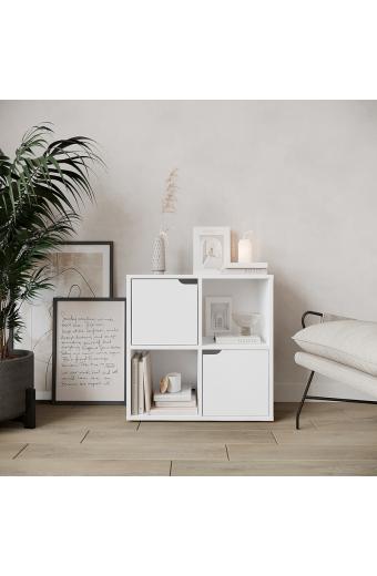 Βιβλιοθήκη Bookel pakoworld σε λευκή απόχρωση 59.6x27.5x60.4εκ
