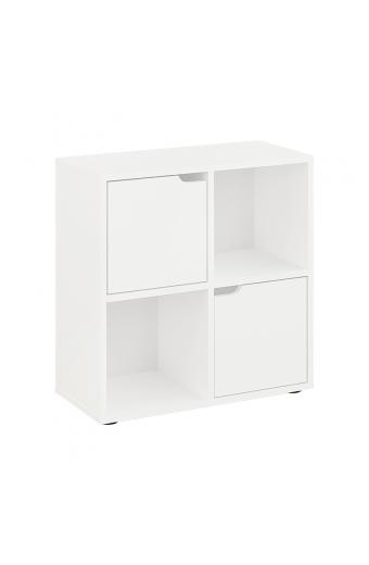 Βιβλιοθήκη Bookel pakoworld σε λευκή απόχρωση 59.6x27.5x60.4εκ