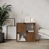 Βιβλιοθήκη Bookel pakoworld σε καρυδί απόχρωση 59.6x27.5x60.4εκ