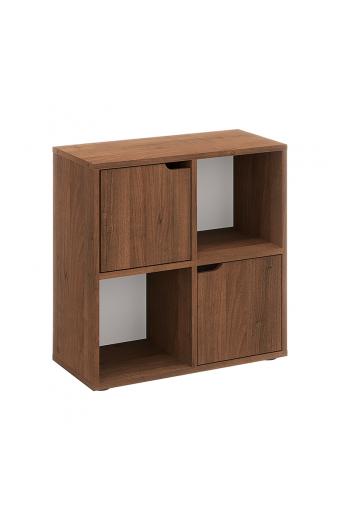Βιβλιοθήκη Bookel pakoworld σε καρυδί απόχρωση 59.6x27.5x60.4εκ