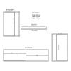 Σύνθετο σαλονιού Zafira pakoworld sonoma-λευκό 190x35x190εκ