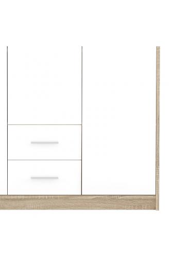 Ντουλάπα ρούχων Serenity pakoworld τρίφυλλη sonoma-λευκό 118.5x54x196.5εκ