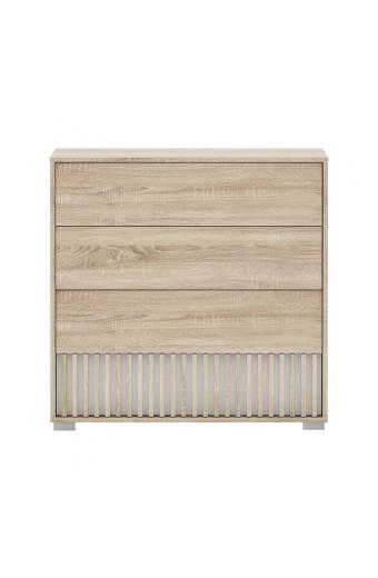 Συρταριέρα Bruse pakoworld μελαμίνη σε sonoma-oak απόχρωση 96.7x40.5x92.9εκ