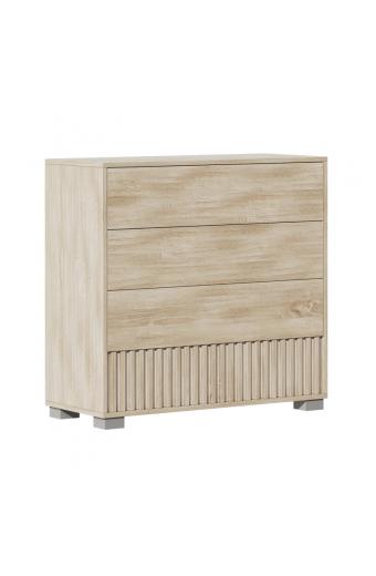 Συρταριέρα Bruse pakoworld μελαμίνη σε sonoma-oak απόχρωση 96.7x40.5x92.9εκ