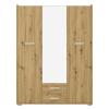 Ντουλάπα Rutenia pakoworld μελαμίνη σε oak απόχρωση 155.7x54x203εκ
