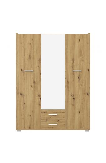 Ντουλάπα Rutenia pakoworld μελαμίνη σε oak απόχρωση 155.7x54x203εκ