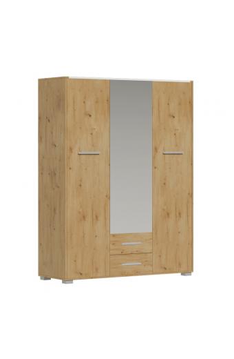 Ντουλάπα Rutenia pakoworld μελαμίνη σε oak απόχρωση 155.7x54x203εκ